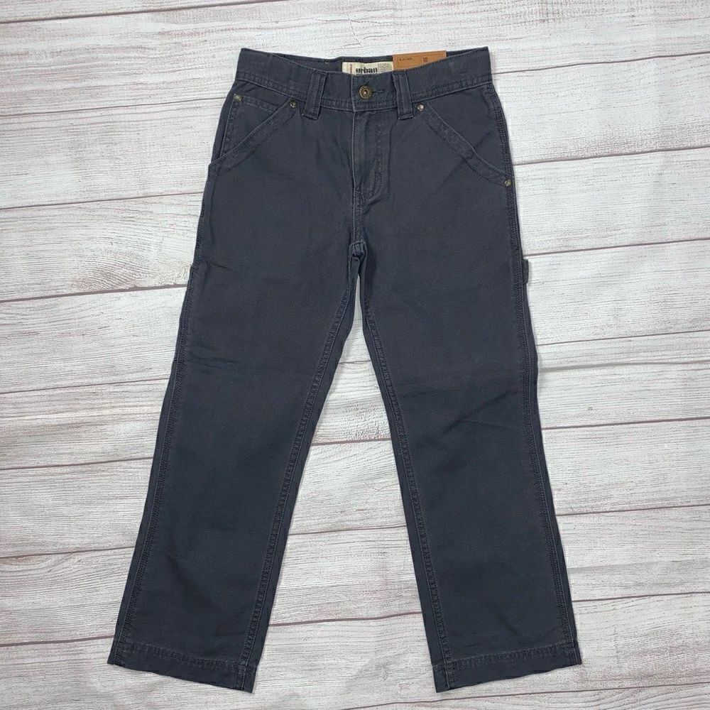 Urban pipeline 100% cotton carpenter adjustable waist regular pants boys sz 10